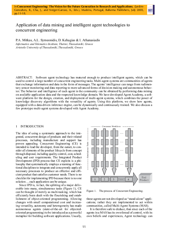 (PDF) Application of data mining and intelligent agent technologies to ...