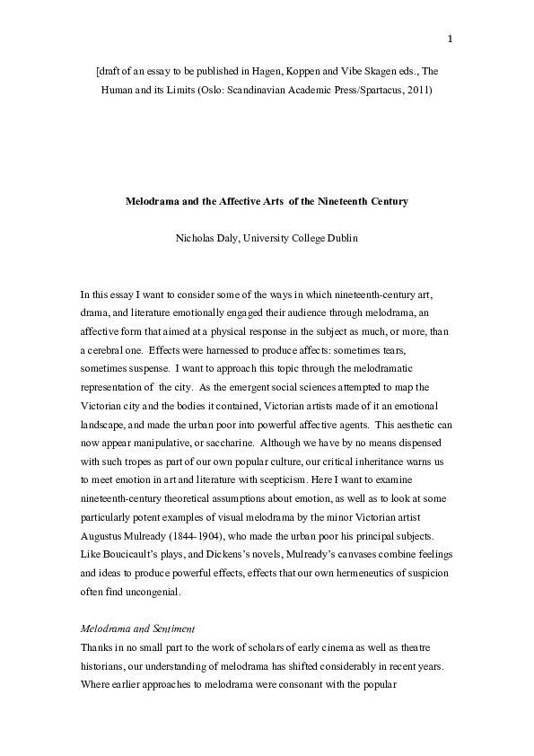 History of melodrama picture