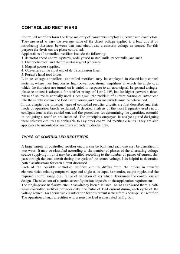 Doc Controlled Rectifiers