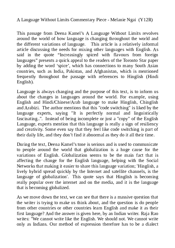 How to write commentary in an essay picture