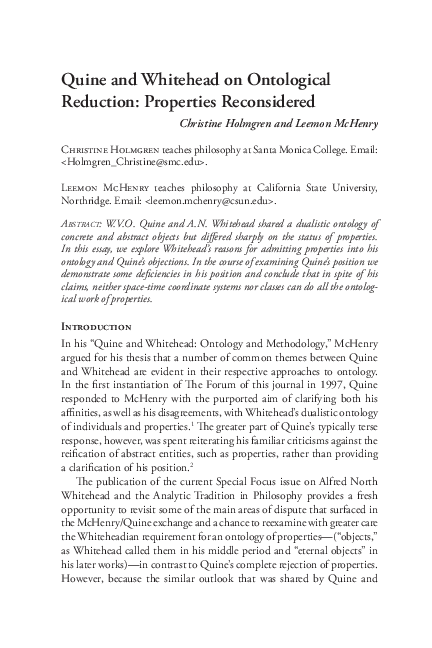 Quine on what there is summary image