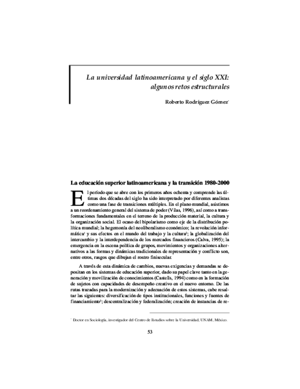 (PDF) La universidad latinoamericana y el siglo XXI: algunos retos ...