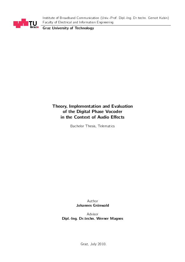(PDF) Theory, Implementation and Evaluation of the Digital Phase