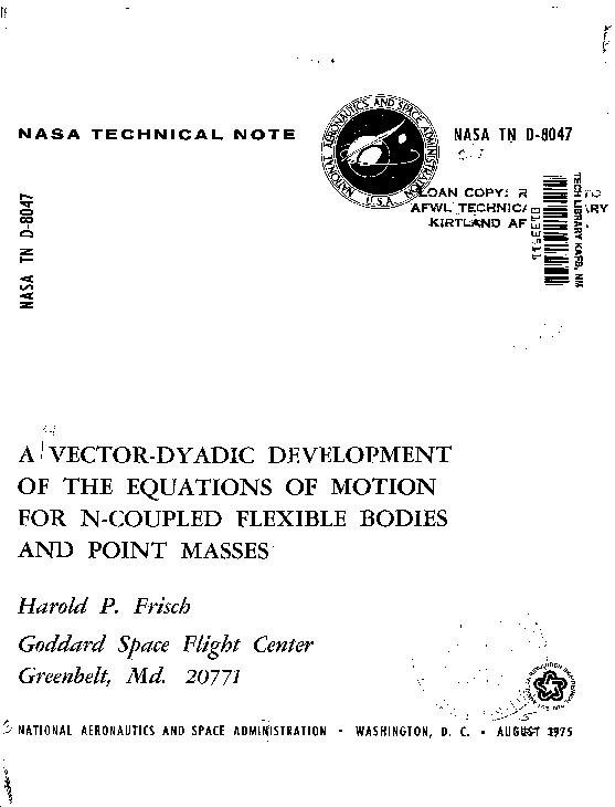 (PDF) A VECTOR-DYADIC DEVELOPMENT OF THE EQUATIONS OF MOTION FOR N ...