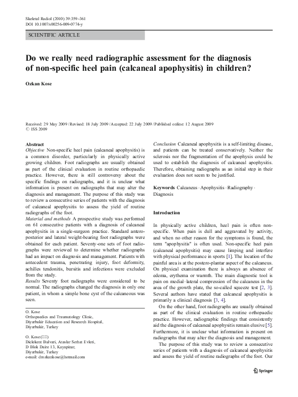 Calcaneal apophysitis orthobullets picture