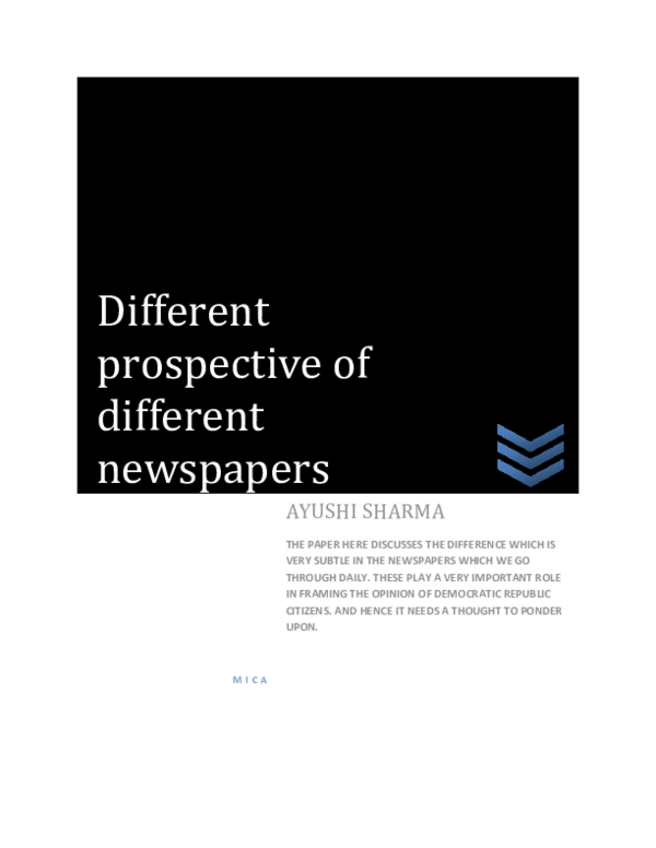 (DOC) Perspectives of different newspaper