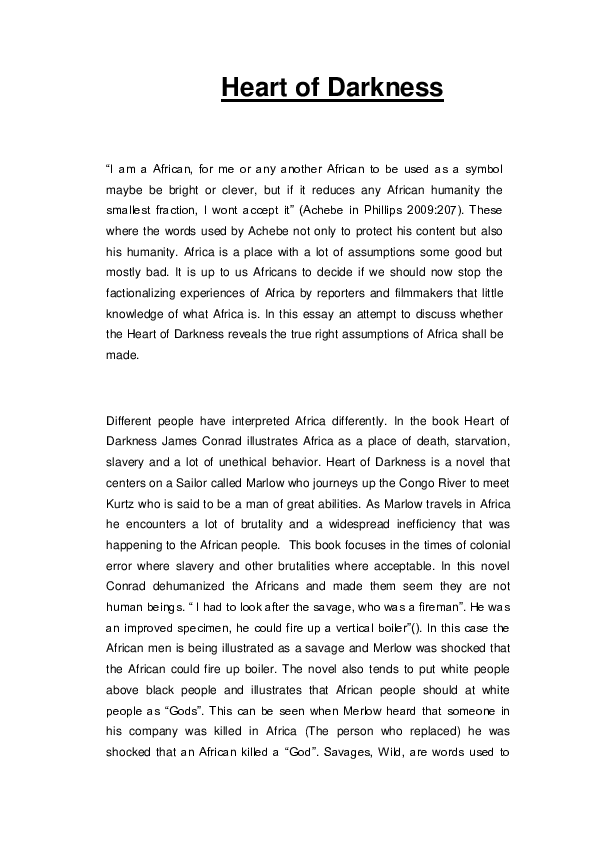 (DOC) Heart of Darkness william musoko Academia.edu