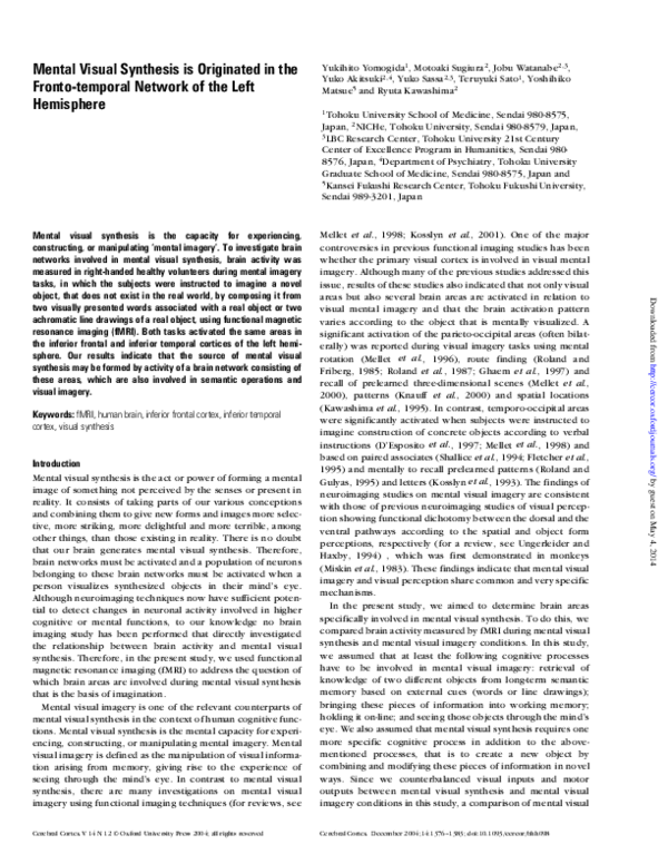 (PDF) Mental Visual Synthesis is Originated in the Fronto-temporal ...