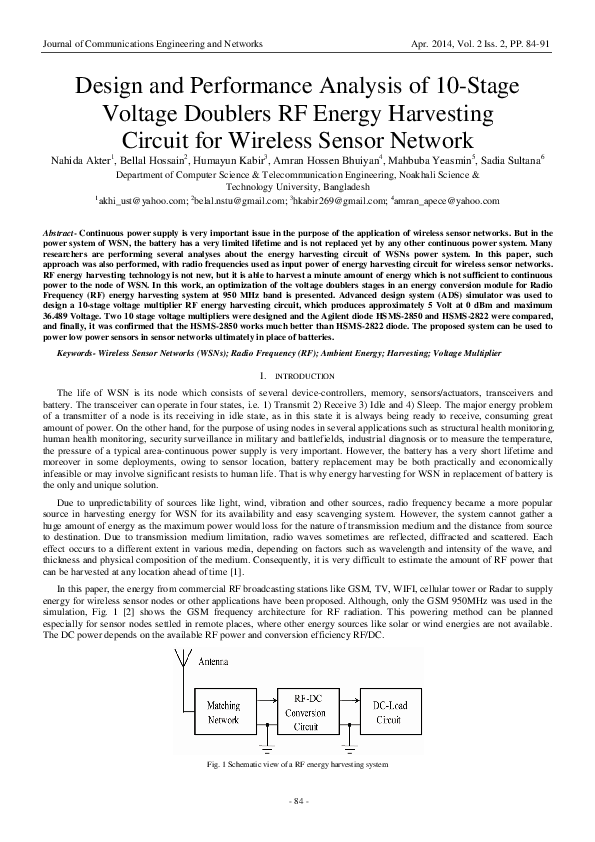 (PDF) Design and Performance Analysis of 10-Stage Voltage Doublers RF ...