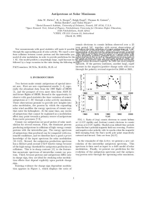 (PDF) Antiprotons at Solar Maximum