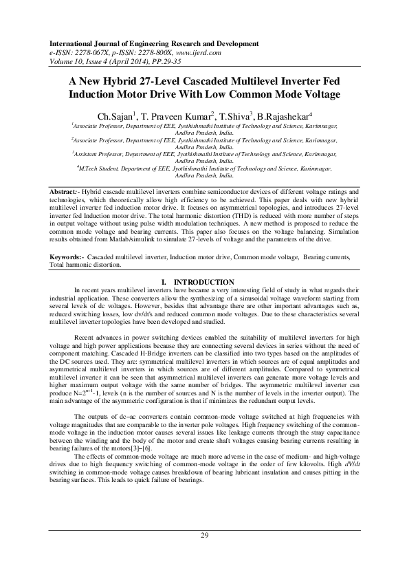 (PDF) A New Hybrid 27-Level Cascaded Multilevel Inverter Fed Induction ...
