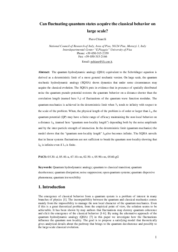 (PDF) Quantum and classical mechanics in the frame of a unique theory