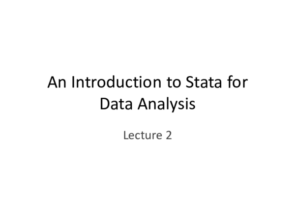 (PDF) An Introduction to Stata for Data Analysis