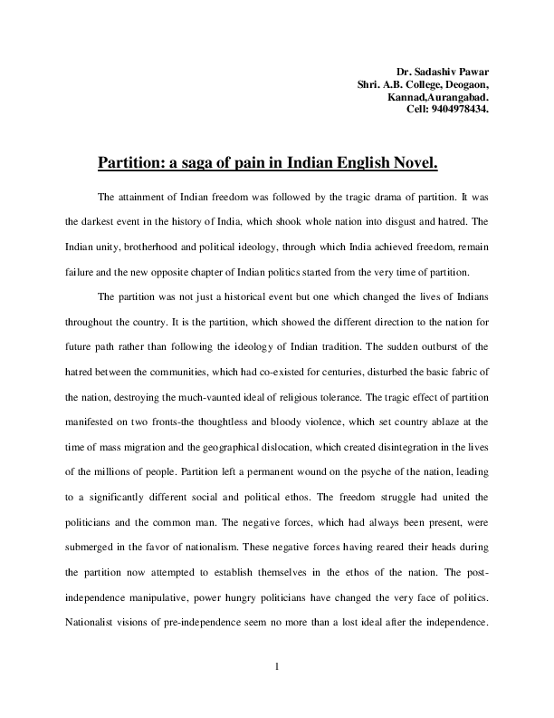 Main reason for partition of india and pakistan picture