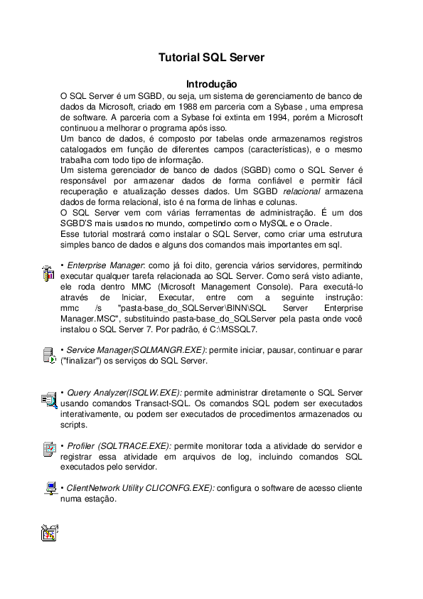 (DOC) TUTORIAL SQL SERVER
