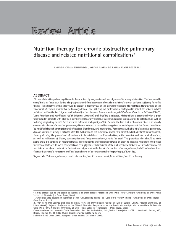 (PDF) Nutrition therapy for chronic obstructive pulmonary disease and ...