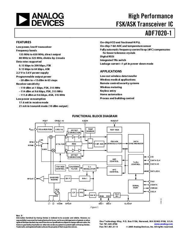 (PDF) ADF7020-1