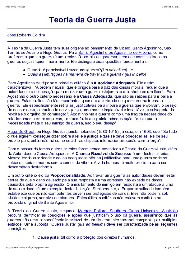 (PDF) Teoria da Guerra Justa Cesar Santos Academia.edu (PDF) Teoria da Guerra Justa Cesar Santos Academia.edu