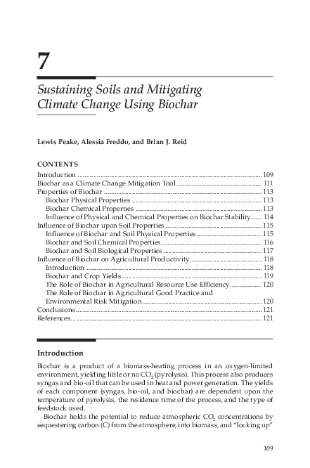 (PDF) Sustaining Soils and Mitigating Climate Change Using Biochar
