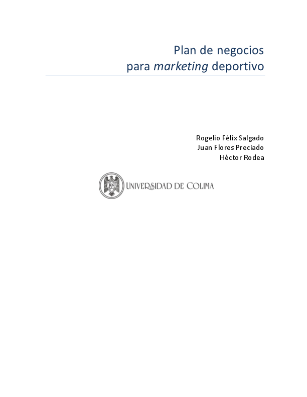 (DOC) Plan de negocios para Marketing Deportivo