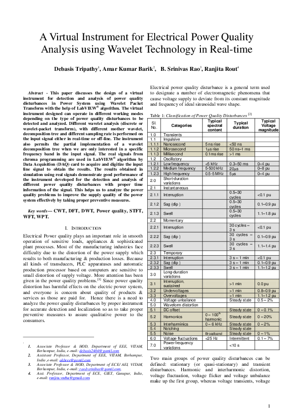 (PDF) A Virtual Instrument for Electrical Power Quality Analysis using ...