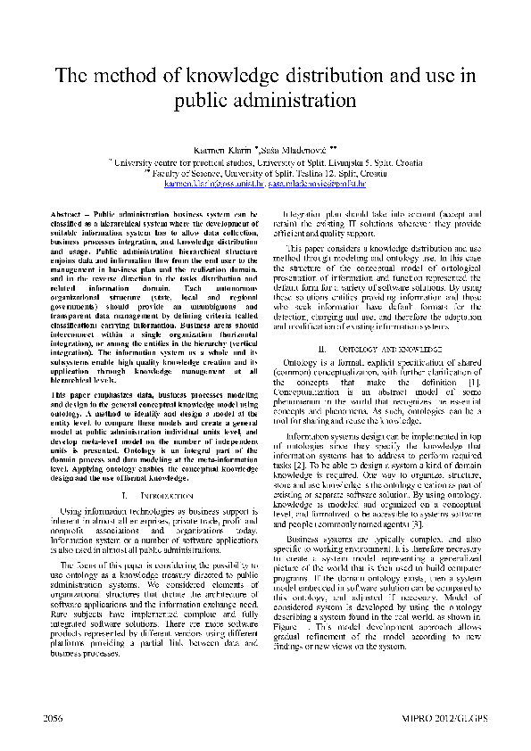(PDF) The method of knowledge distribution and use in public administration