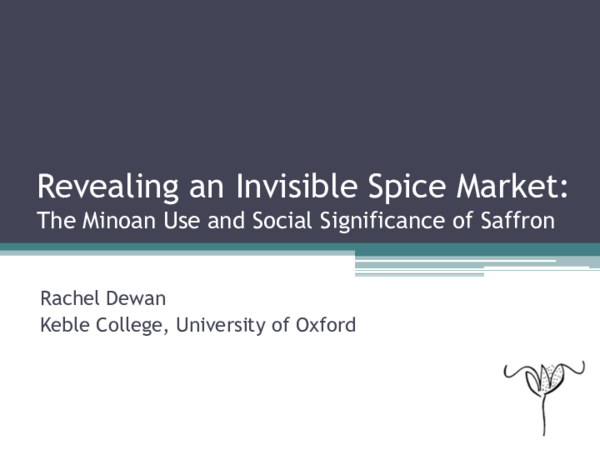 (PPT) Revealing an Invisible Spice Market: The Minoan Use and Social ...