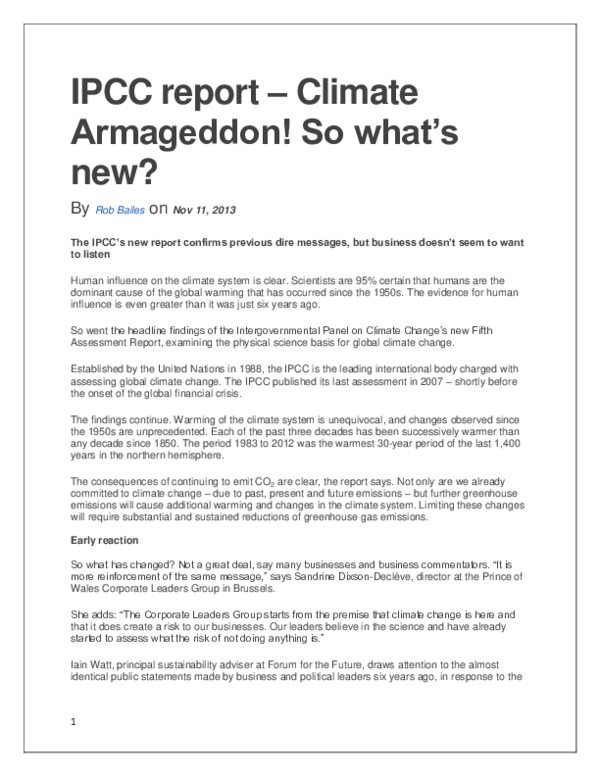 (PDF) IPCC report – Climate Armageddon! So what’s new