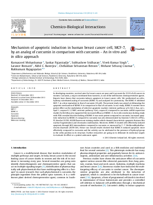 (PDF) Mechanism of apoptotic induction in human breast cancer cell, MCF ...