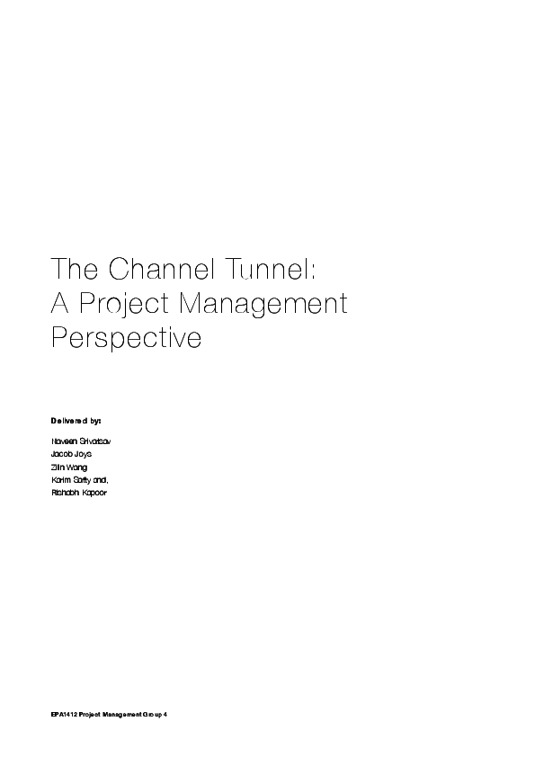 The chunnel project lessons learned channel tunnel project presentation