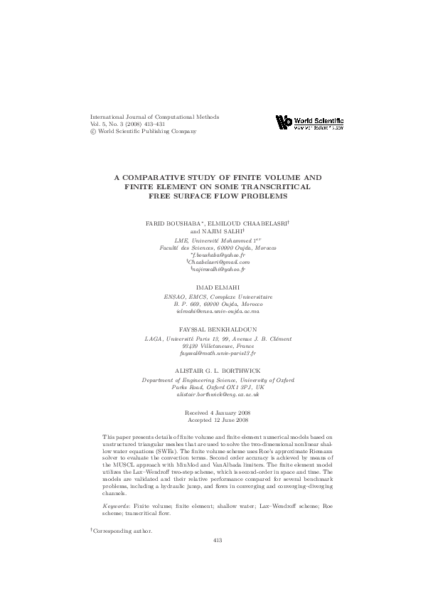 (PDF) A COMPARATIVE STUDY OF FINITE VOLUME AND FINITE ELEMENT ON SOME ...