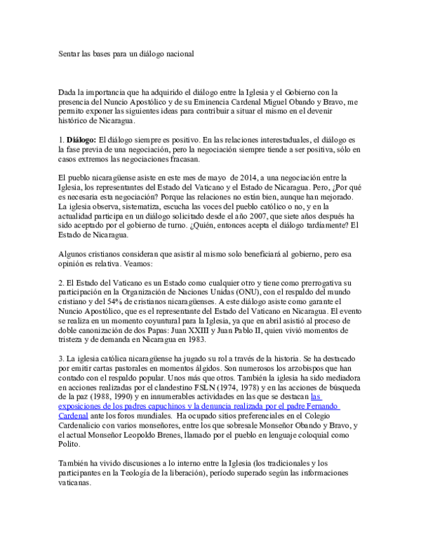 Sentar las bases para un diálogo nacional Lilly Soto Vasquez