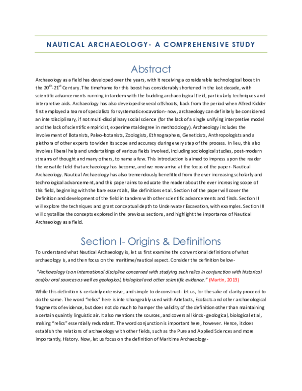 (DOC) Nautical Archaeology Theory and Method Manav Kambli Academia.edu