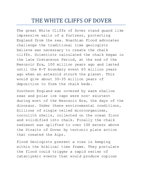 (DOC) THE WHITE CLIFFS OF DOVER james luce Academia.edu