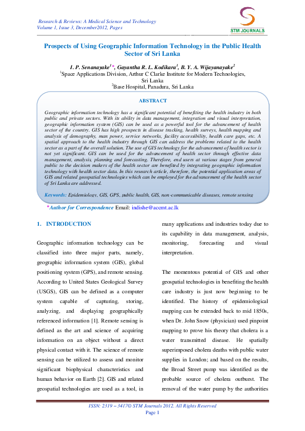 (PDF) Prospects of Using Geographic Information Technology in the ...