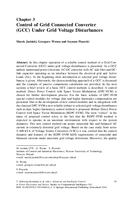 (PDF) Control of Grid Connected Converter (GCC) Under Grid Voltage ...