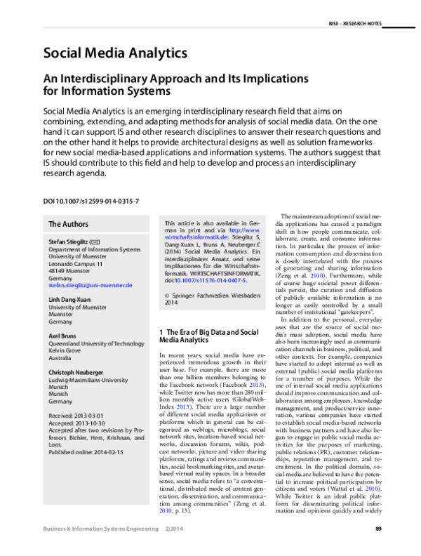 (PDF) Stieglitz, Stefan/DangXuan Linh/Bruns Axel/Neuberger Christoph
