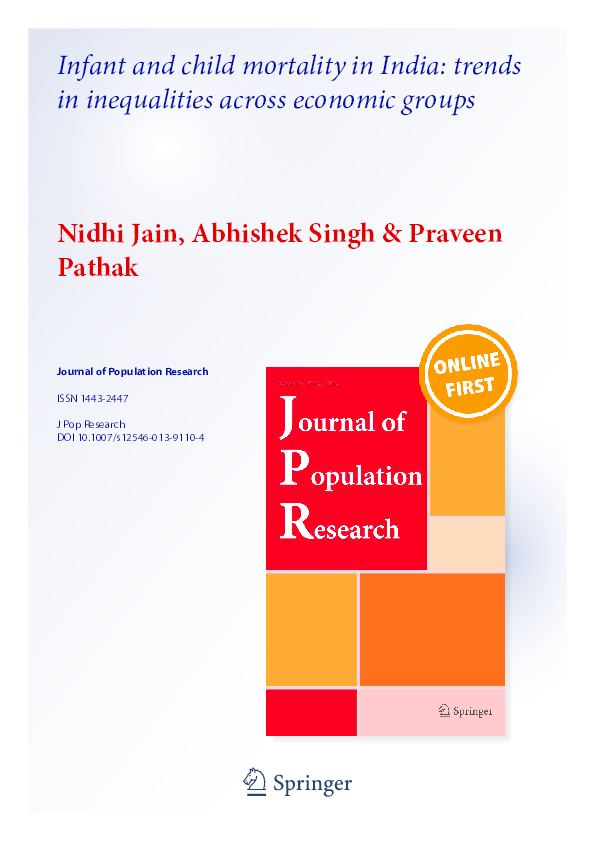(PDF) Infant and child mortality in India: trends in inequalities ...