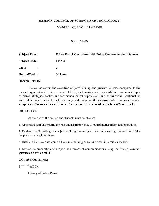 Police patrol essay image