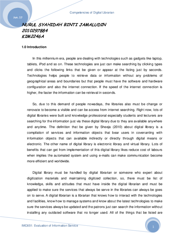 (DOC) Competencies of Digital Librarian Sya Ida Academia.edu