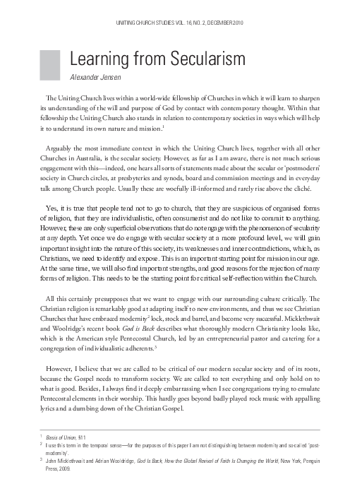 (PDF) Learning from Secularism