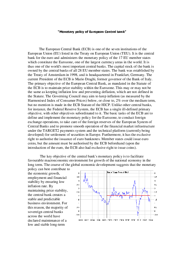 (DOC) Monetary policy of European Central bank