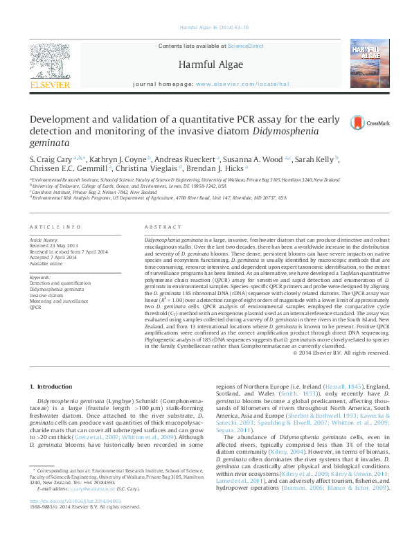 (PDF) Development and validation of a quantitative PCR assay for the ...