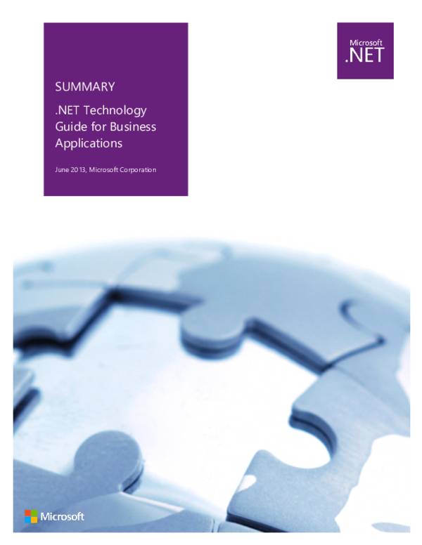 (PDF) Summary-NET-Technology-Guide-for-Business-Applications