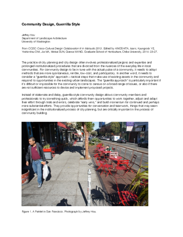 (PDF) Community Design, Guerrilla Style