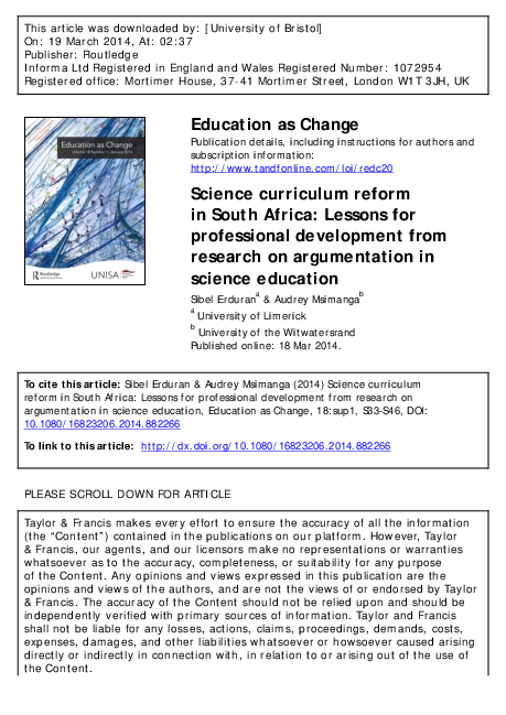 Pdf Science Curriculum Reform In South Africa Lessons For