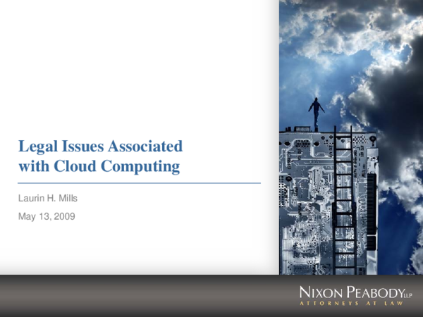 (PDF) Legal Issues Associated with Cloud Computing