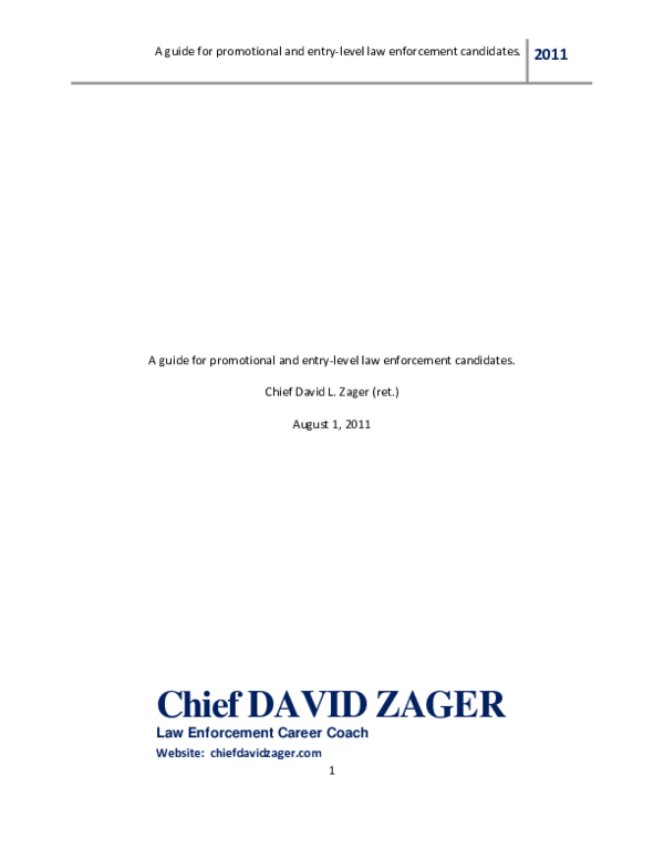 (PDF) Aguideforpromotionalandentry‐levellawenforcement candidates. 2011 ...