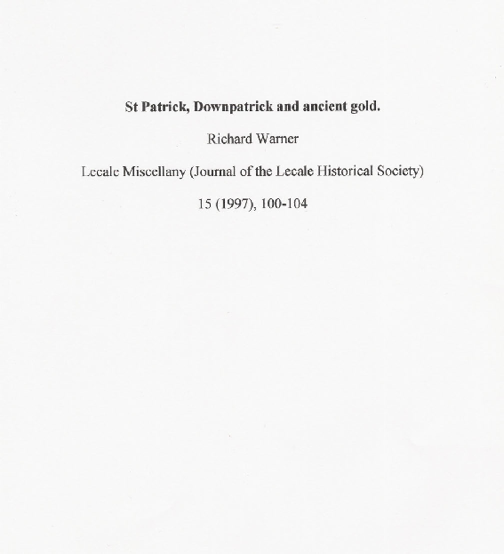 St. Patrick, Downpatrick & ancient gold