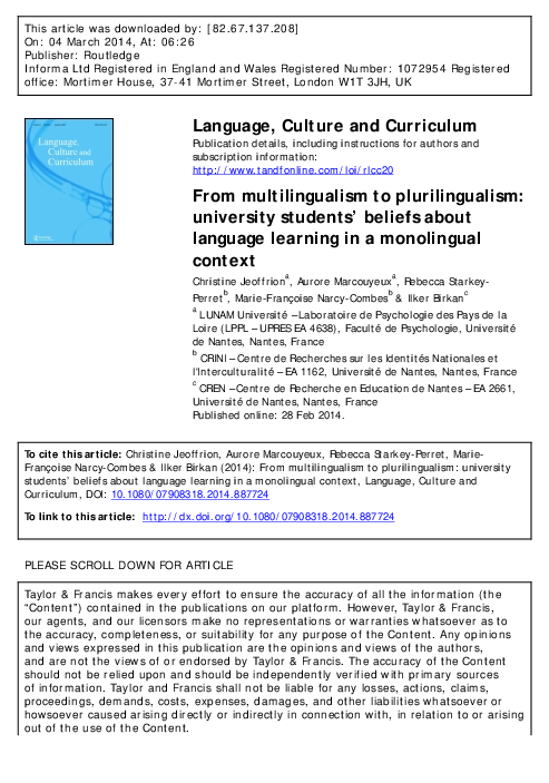 Pdf From Multilingualism To Plurilingualism University Students